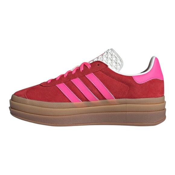 NEW Adidas Women’s GAZELLE BOLD COLLEGIATE RED/LUCID PINK Casual Shoes/Sneakers - Picture 3 of 16
